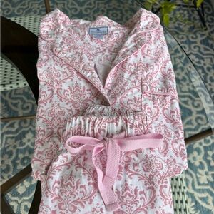 Petite Plume 100% Cotton long sleeve pajama top & shorts size XS